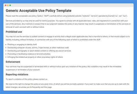 Acceptable Use Policy .